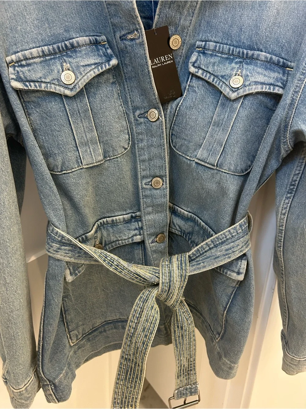 NEW Ralph Lauren Lauren Light  Jean Jacket with Belt and jeans. - Picture 5 of 16